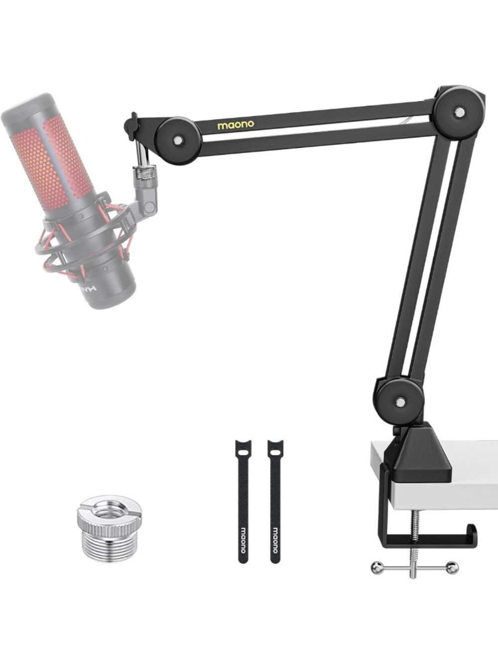 Adjustable Heavy Duty Microphone Boom Arm - Metal Desk Stand for Streaming